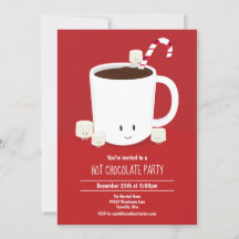 Cartum de Natal quente com chocolate quente