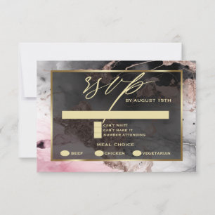 Convite Carvões de Rosa de Abstrato de pintura RSVP Modern