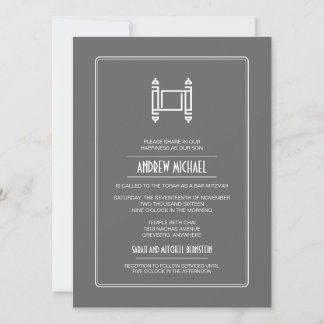 Convite Carvões Simples Torah Bar Mitzvah