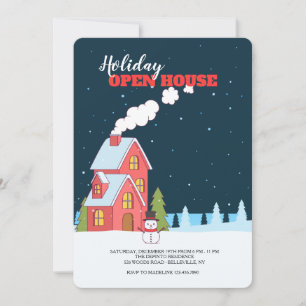 Convite Casa aberta da noite clara do inverno