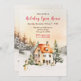 Convite Casa Aberta de Algodão Feriado de inverno