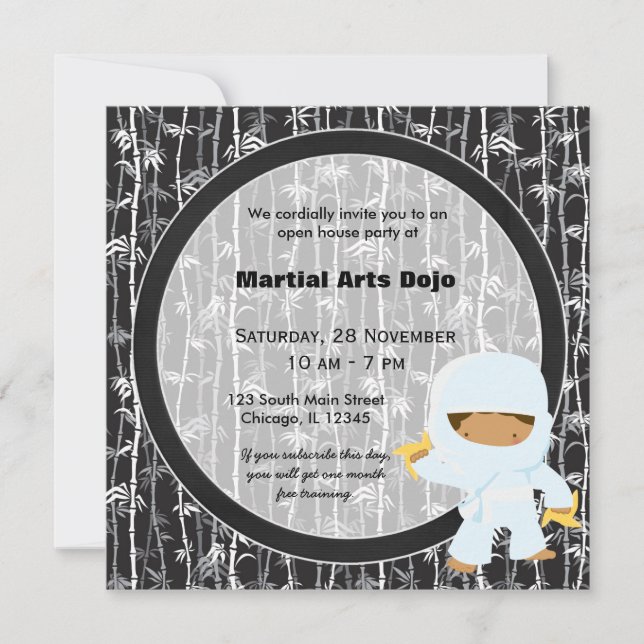 Convite Casa Aberta de Artes Marciais (Frente)