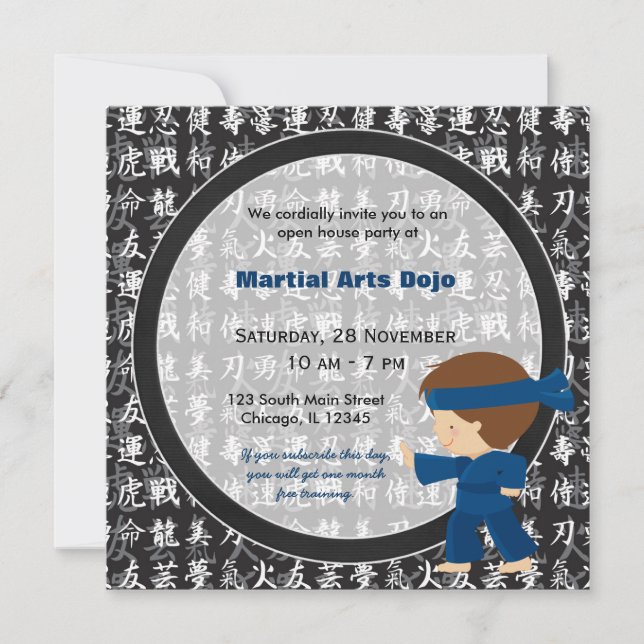 Convite Casa Aberta de Artes Marciais (Frente)