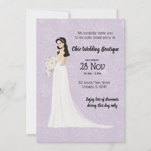 Convite Casa aberta de boutique de noivado escolha cor de 