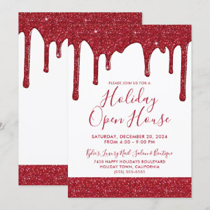 Convite Casa Aberta de Feriado Vermelho Natal