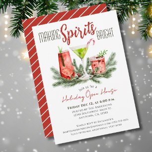 Convite Casa Aberta de Férias Cocktails de Natal Festivos