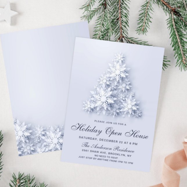 Convite Casa Aberta de Férias de Natal em Flocos de Neve (Criador carregado)