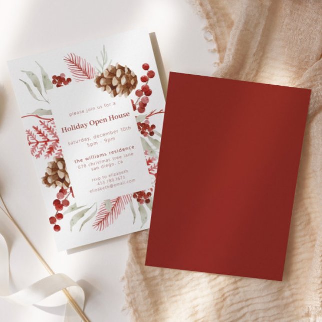 Convite Casa Aberta de Férias Elegantes do Natal (Criador carregado)