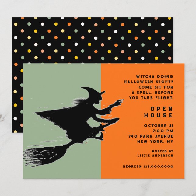 Convite Casa Aberta de Halloween (Frente/Verso)