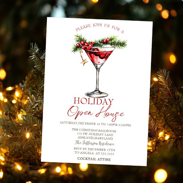 Convite Casa Aberta de Natal com Martini de Natal (Criador carregado)