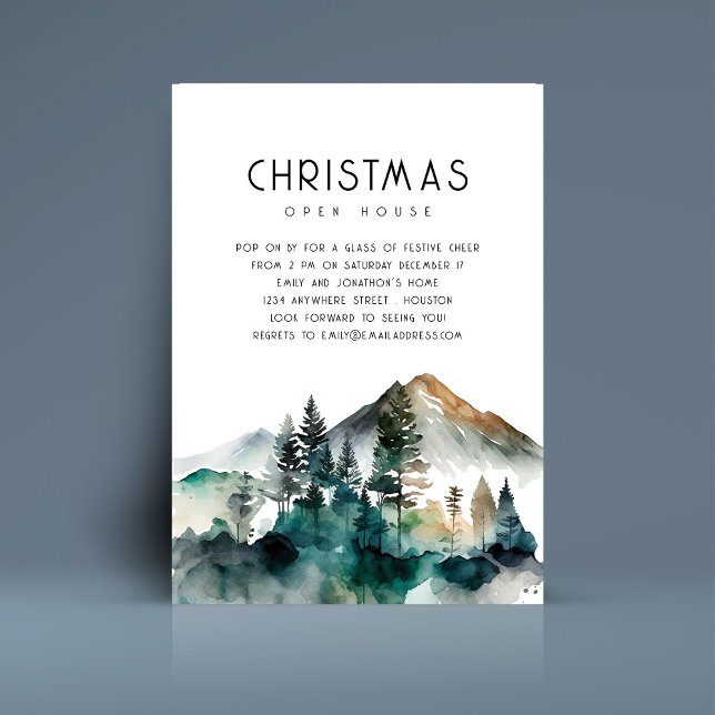 Convite Casa Aberta de Natal da Floresta de inverno (Criador carregado)
