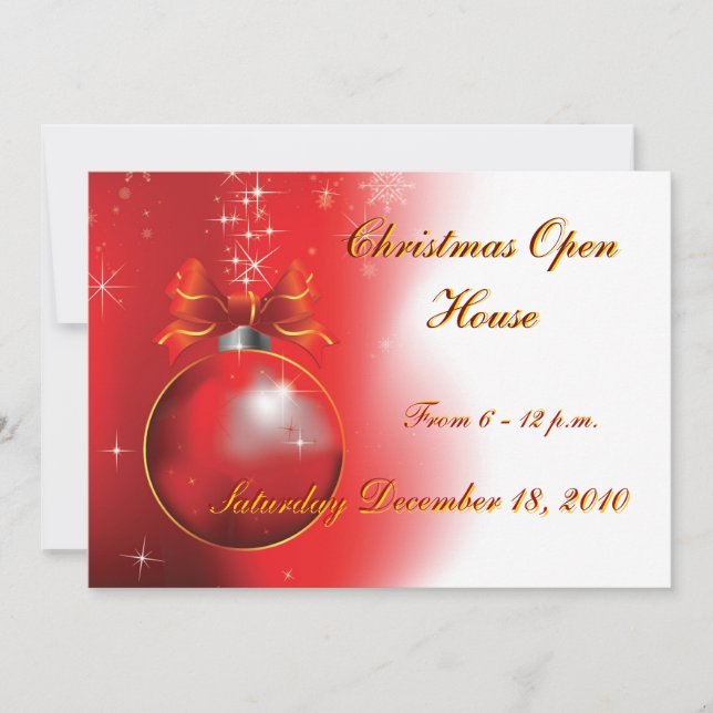 Convite Casa Aberta de Natal, Das 18h às 0h, F... (Frente)
