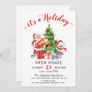 Convite Casa Aberta de Natal do Noel Claus Engraçado