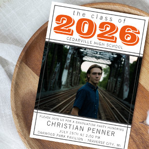 Convite Casa Aberta Festa de Formatura 2023 Foto Laranja