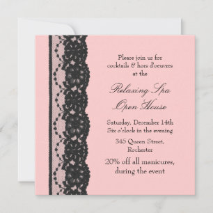 Convite Casa Aberta Rosa French Lace