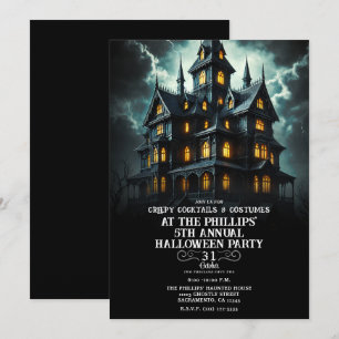Convite Casa Assombrada Assustadora e Medonha Festa de Hal
