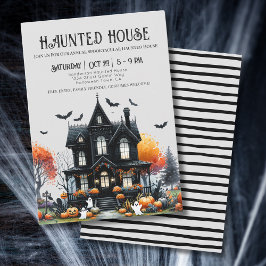 Convite Casa Assombrada de Halloween Assustadora