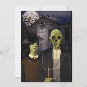 Convite Casa Assombrada de Halloween Gothic Americana