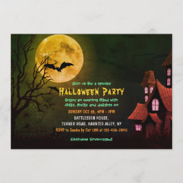 Convite Casa Assombrada E Bats Graveyard Halloween