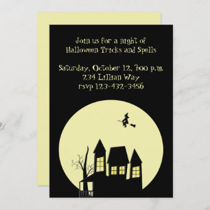 Convite Casa Assombrada e Bruxa Voadora