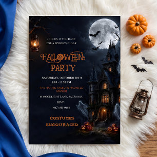 Convite Casa Assombrada Fantasmas Halloween Sinistro