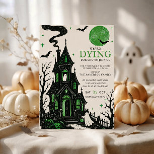 Convite Casa Assombrada Gótica Halloween Bruxa Verde