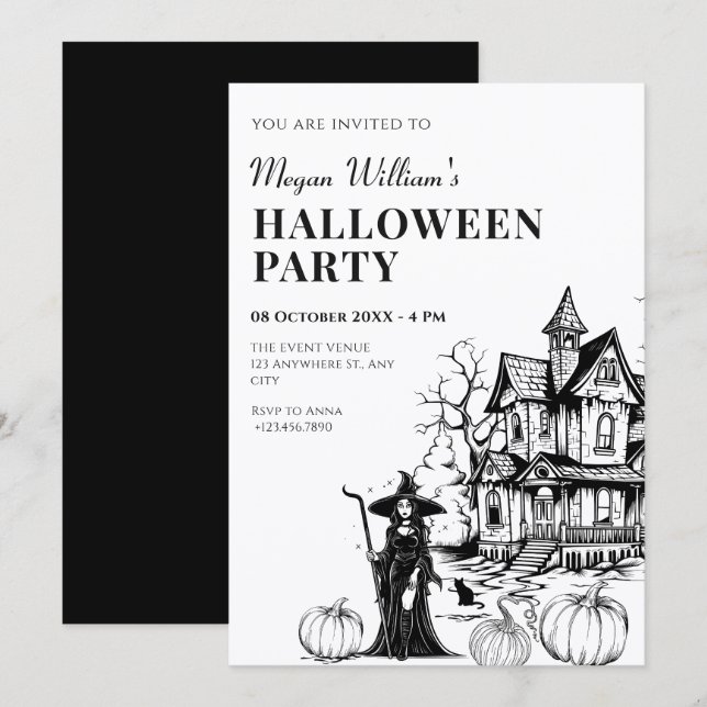 Convite Casa assombrada halloween  (Frente/Verso)
