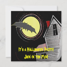 Convite Casa Assombrada Lua cheia e Bat