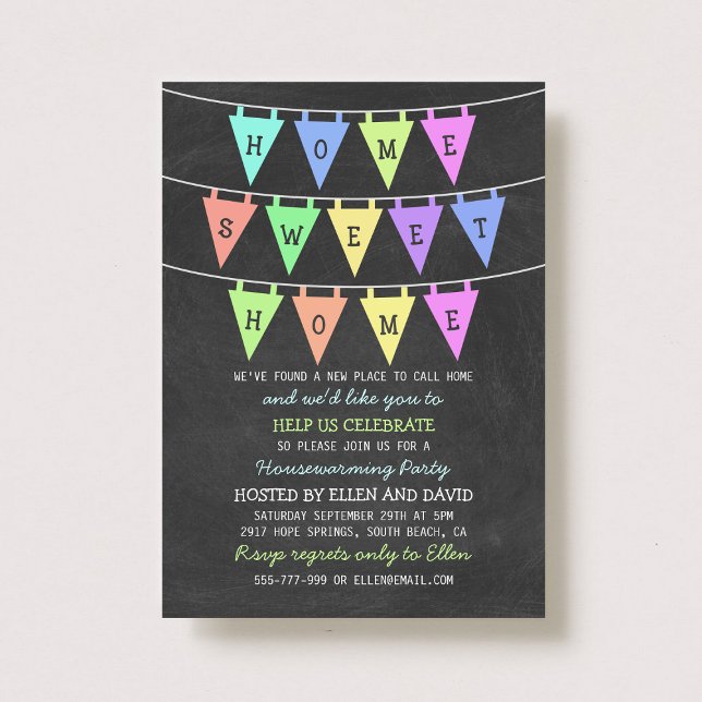 Convite Casa de Banners de Bunting Bonito (Criador carregado)