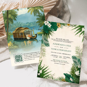 Convite Casa de Barco nos Backwaters de Kerala Casamento I