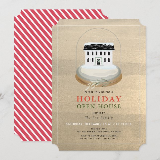 Convite Casa de Férias Douradas da Casa da Neve (Frente/Verso)