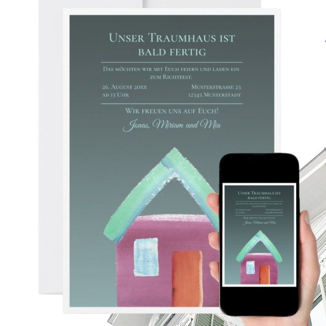 Convite Casa de festa de aquecimento nova casa (Criador carregado)