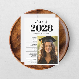 Convite Casa de Fotos Aberta: Formatura com Boina Preta e 