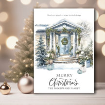 Casa de Natal em Aquarela de Inverno Férias