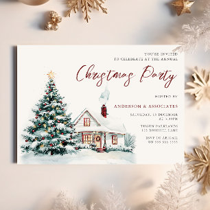 Convite Casa de Natal Festiva e Festa de Árvore do Xmas