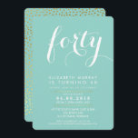 Convite casa de script INVITE do aniversário de 40 anos EL<br><div class="desc">*** NOTA - O EFEITO DA FOLHA DE OURO VERMELHO É UMA IMAGEM IMPRESSA *** Um design de convite de tendência para o seu ANIVERSÁRIO para qualquer idade - contacte-me para alterar o tipo de brilho para si! Configurar como um modelo é simples para você adicionar seus próprios detalhes, ou...</div>