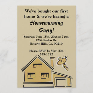 Convite Casa e chave do Partido do Aquecimento de Casa