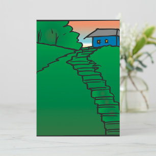 Convite Casa em uma Colina Verde