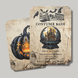 Convite Casa Gótica em Festa de Figurino de Halloween, Glo