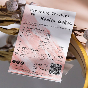 Convite Casa Mantendo Rosa de Preço Maid Dourado Blush Qr