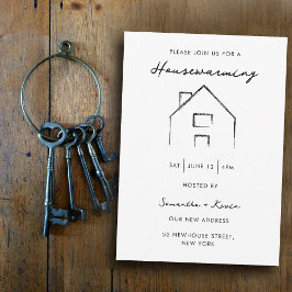 Convite Casa Moderna Minimalista do Partido do Aquecimento