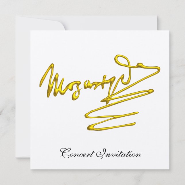 CONVITE CASA PARA MOZART, CONCERTO METÁLICO CHAMPAGNE (Frente)