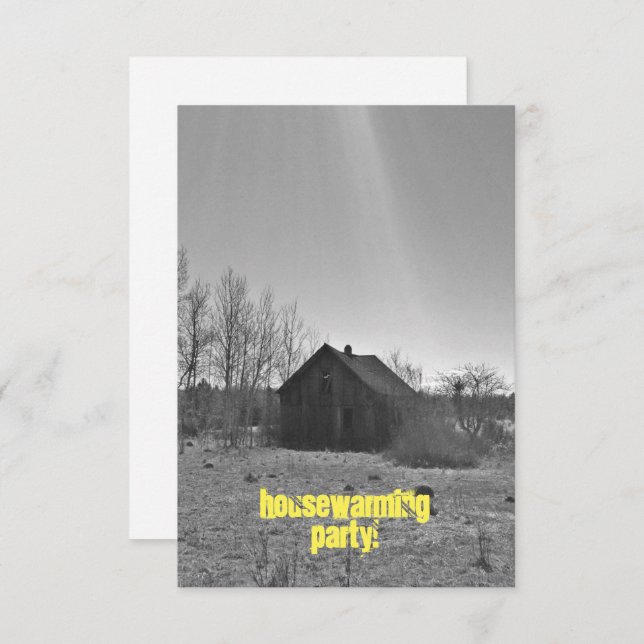 Convite Casa velha rústica do divertimento do partido do (Frente/Verso)