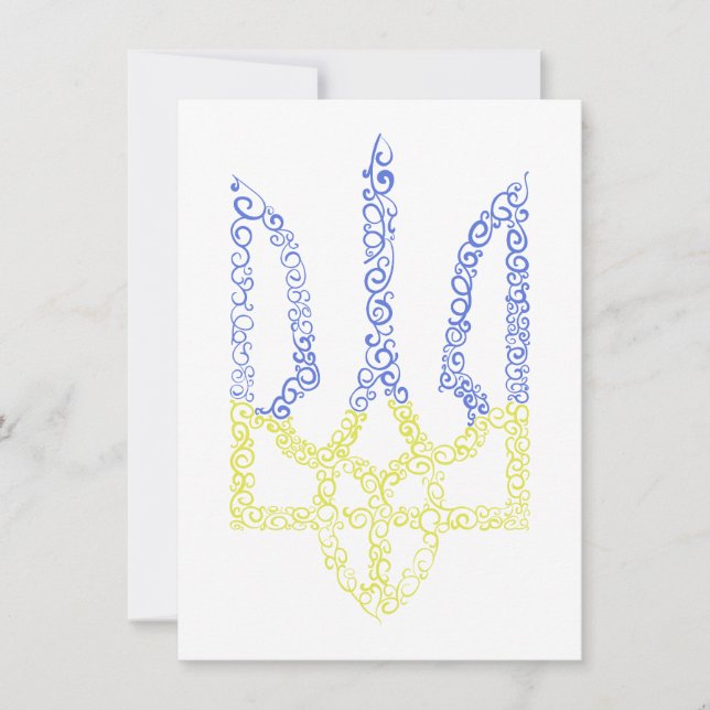 Convite Casaco da Ucrânia do modelo espiral tridente de ar (Frente)