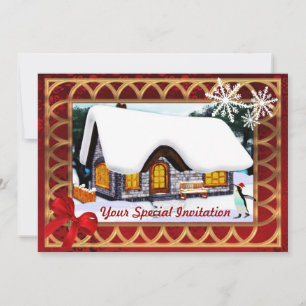 Convite Casaco de inverno na neve,    Natal