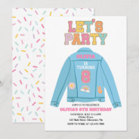 Casaco de jeans Preppy Patch aniversário de 8 anos