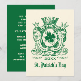 Convite Casaco de Shamrock de Ruas de Braços.