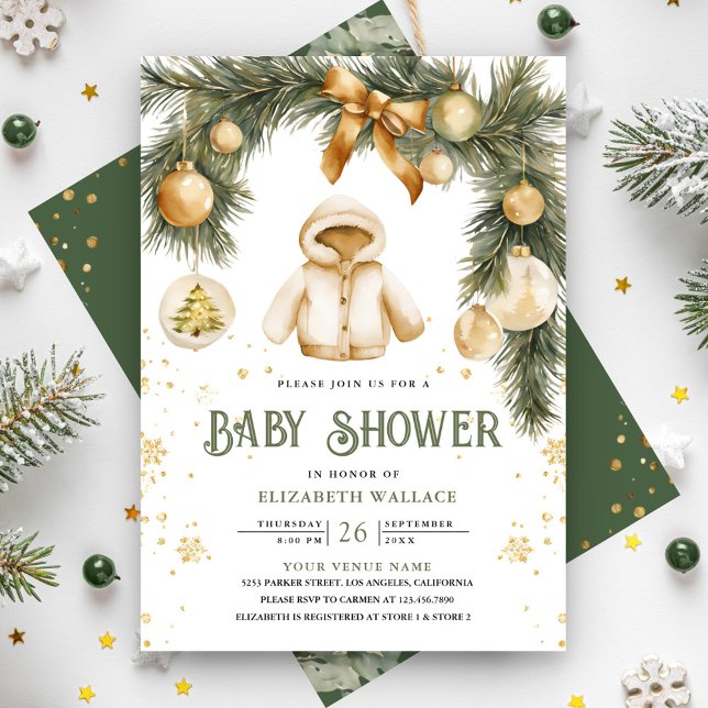 Convite Casaco Rústico Boho Inverno Natal Chás de Bebê (Criador carregado)