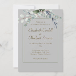 Convite Casado Eucalyptus arco 5" X 7"