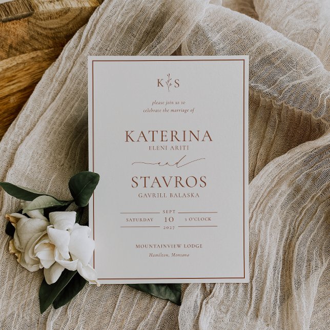 Convite Casado HARMONY Terracotta (Criador carregado)